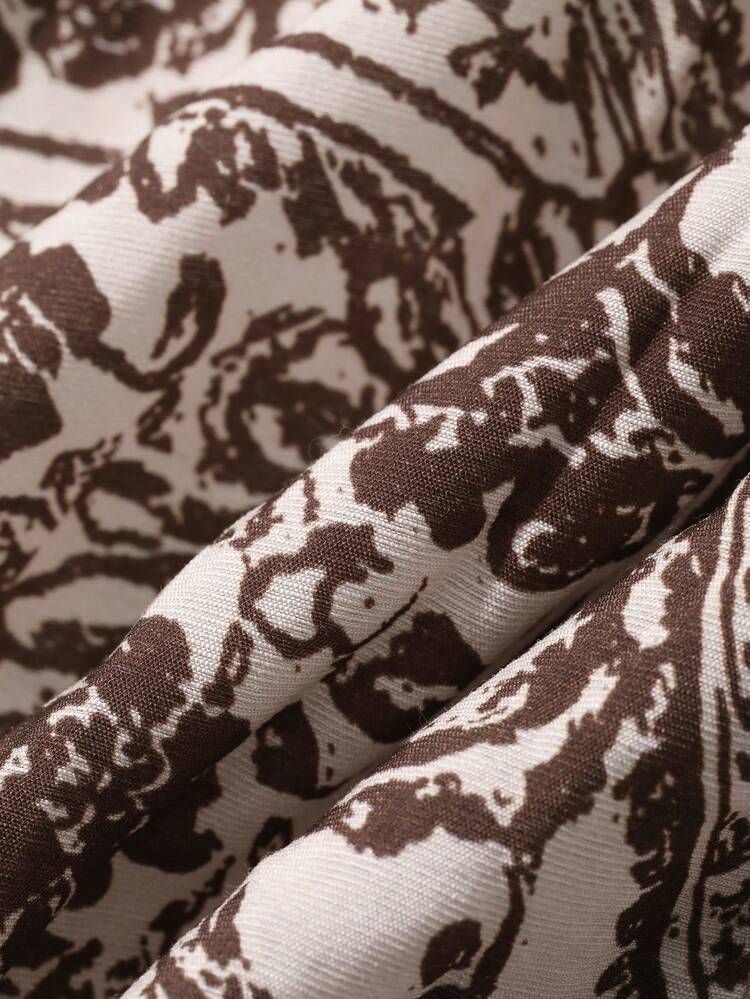 Women's Casual Versatile Cashew Print A-Line Skirt, Suitable For Dates And Outings