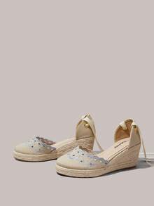 Styleloop Women's Fashionable Versatile Thick Sole Wedge Sandals For Daily Wear - Apricot - View 3