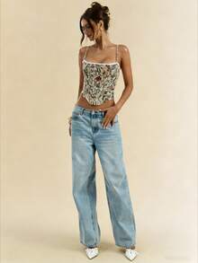 SHEIN BAE Women Floral Print Camisole - Apricot - View 7