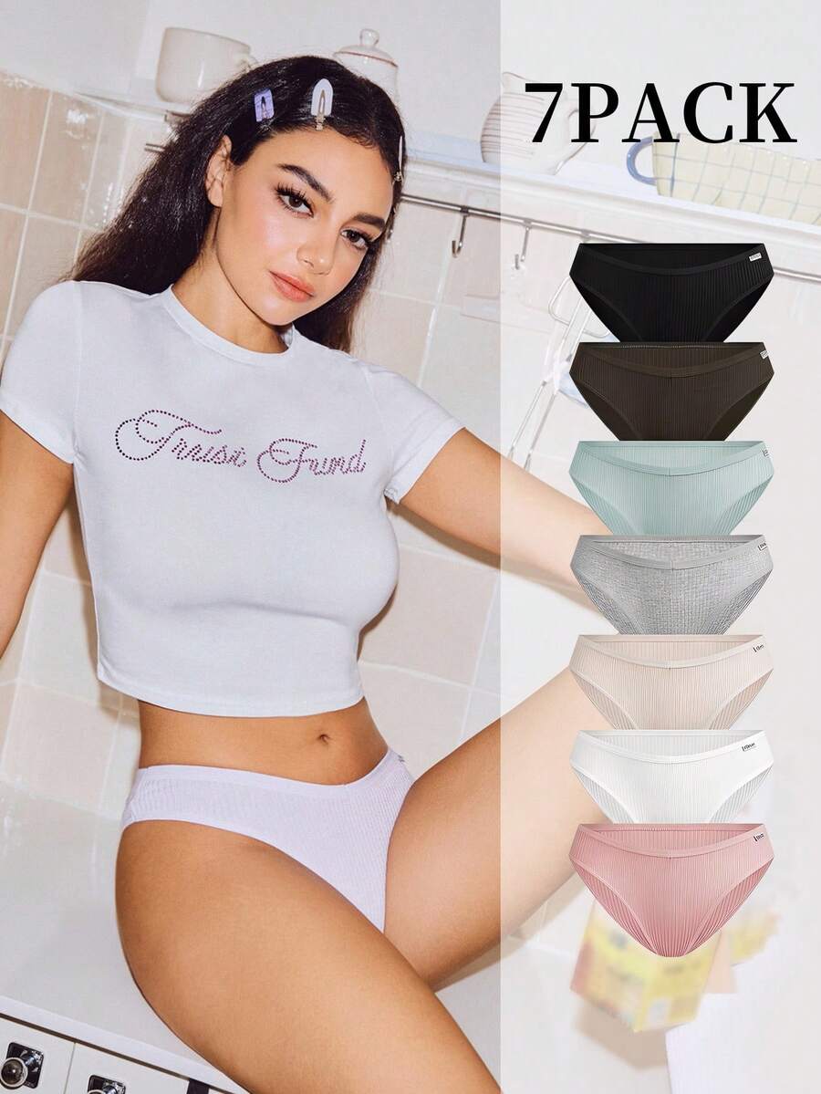 Lowkey Lull 7pcs Women's Comfortable, Simple, Casual Underwear - Multicolor - View 1
