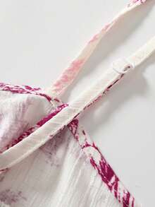 Women's Textured Print Fitted Camisole, Elegant For Vacation, Commute And Everyday Wear - Purple - View 6