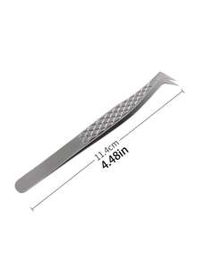 Cross-Border Stainless Steel False Eyelash Tweezers, Eyelash Implantation Tweezers, Flower-Shaped Gold Feather Clamp, High-Precision Eyelash Tweezers With Netted Patterns - فضي - مشاهدة 8