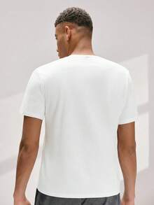Driftmere Men 100% Cotton Solid V Neck Tee,Breathable/Comfortable/Soft Shirts,Suitable For Fitness, Running, Gym Training Sport Workout - White - View 2