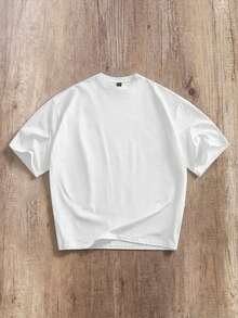 Manfinity Joysei Áo thun nam dáng rộng vai rớt, họa tiết graffiti xe hơi cổ điển, thích hợp cho mùa hè. - trắng - Xem 5