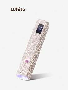 Teckwe 1件 USB 鑽石鑲嵌手持式充電 LED 美甲燈，附 LCD 螢幕，便攜式美甲烘乾燈，白色鑽石造型裝飾，適用凝膠指甲油，8顆高效 LED 燈珠，5倍放大鏡，快速高效美甲固化 - 彩色 - 查看 9