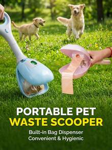 PETSIN 1PC Portable Pet Waste Bag Dispenser For Outdoor Walking. Give Away One Roll Of Random Patterned Pocket Tissues - Multicolor - View 6