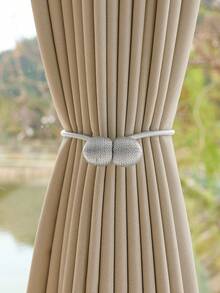 2 dây buộc rèm cửa từ tính có dây buộc, kẹp rèm hình tai nghe, dây giữ rèm không cần khoan - 2pcs - Xem 5