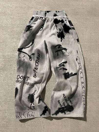 Manfinity Dauomo 男士印花运动裤，时尚街头风，清爽舒适，适合秋冬季和春秋季穿着。