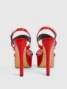 CUCCOO LuxiPop Women Heeled Sandals Summer Shoes - Red - View 7