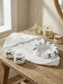 Bộ 3 món: Mũ thấm hút mồ hôi + Băng đô + Băng đeo cổ tay, Mũ thấm hút mồ hôi bằng vải mềm mại dùng trong gia đình, Thích hợp sử dụng tại nhà. - Nhiều màu - Xem 4