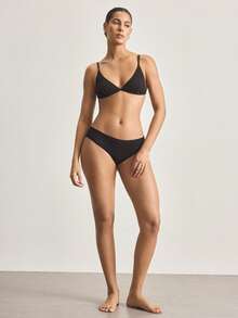 Ocili Áo ngực không gọng, không đệm, kiểu dáng tam giác, chất liệu cotton mỏng, gợi cảm theo phong cách Châu Âu và Mỹ. - màu đen - Xem 4