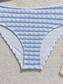 Sparklyn Bộ bikini đi biển mùa hè kẻ sọc dành cho thiếu nữ - Nhiều màu - Xem 4