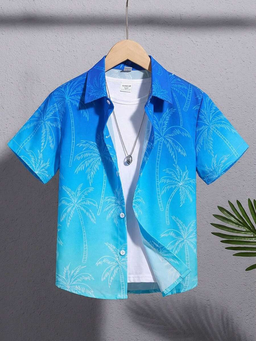 Camisa polo de manga corta con estampado gráfico informal para niño preadolescente - Multicolor - Ver 1