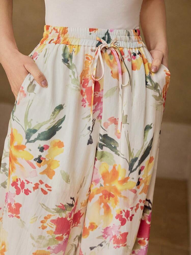 WOMEN'S LINEN PRINTED PANTS, SPRING/SUMMER