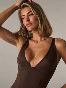 SHEIN BAE 2 piezas Conjunto de body minimalista cómodo para mujer - Multicolor - Ver 3