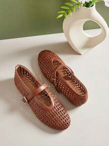 SHUZIA Giày bệt nữ thiết kế khóa cài, kiểu dáng thường ngày, đa năng. - Màu Tím - Xem 7