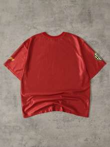 男士宽松版型T恤运动衫 - 紅色 - 查看 2