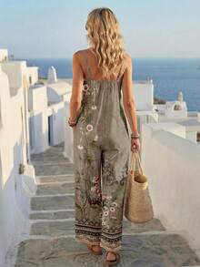 EMERY ROSE Women's Casual Jumpsuit, Minimalist Fashion Vacation Wear, Spring/Summer - Multicolor - View 2