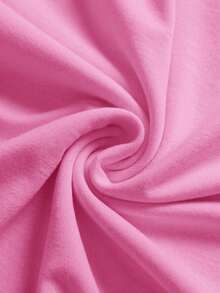 SHEIN BASICS Body de punto de unicolor casual con cuello redondo y manga corta para mujer, atuendo de verano para mujer - Rosa - View 5