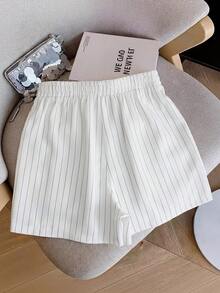 Franclia Damen Loose A-Linie Lässig Urlaubs Strand Outdoor Shorts - Weiss - Übersicht 3