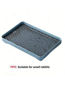 1 pieza de inodoro para mascotas cuadrado de doble capa de PP con salida de drenaje, adecuado para animales pequeños como conejos y cobayas, apto para todas las estaciones. - Multicolor - Ver 20