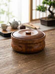 1 chiếc bát gỗ táo tàu thủ công có nắp đậy, thích hợp đựng trái cây, mì ăn liền, cơm chiên, đĩa trái cây, nem cuốn, đồ ăn nhẹ, trái cây sấy khô, tráng miệng, salad, có vòng điều chỉnh độ rộng eo. - Gỗ đỏ - Xem 5