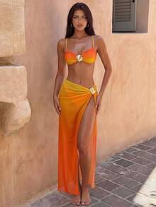 Swim Chiccia Women's Ombre Print 3 PiecesSwimsuit Set, Spring/Summer - Multicolor - View 1