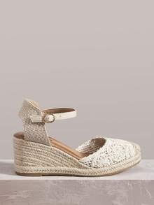 Styleloop Giày sandal đế xuồng cao gót dành cho nữ - Màu be - Xem 1