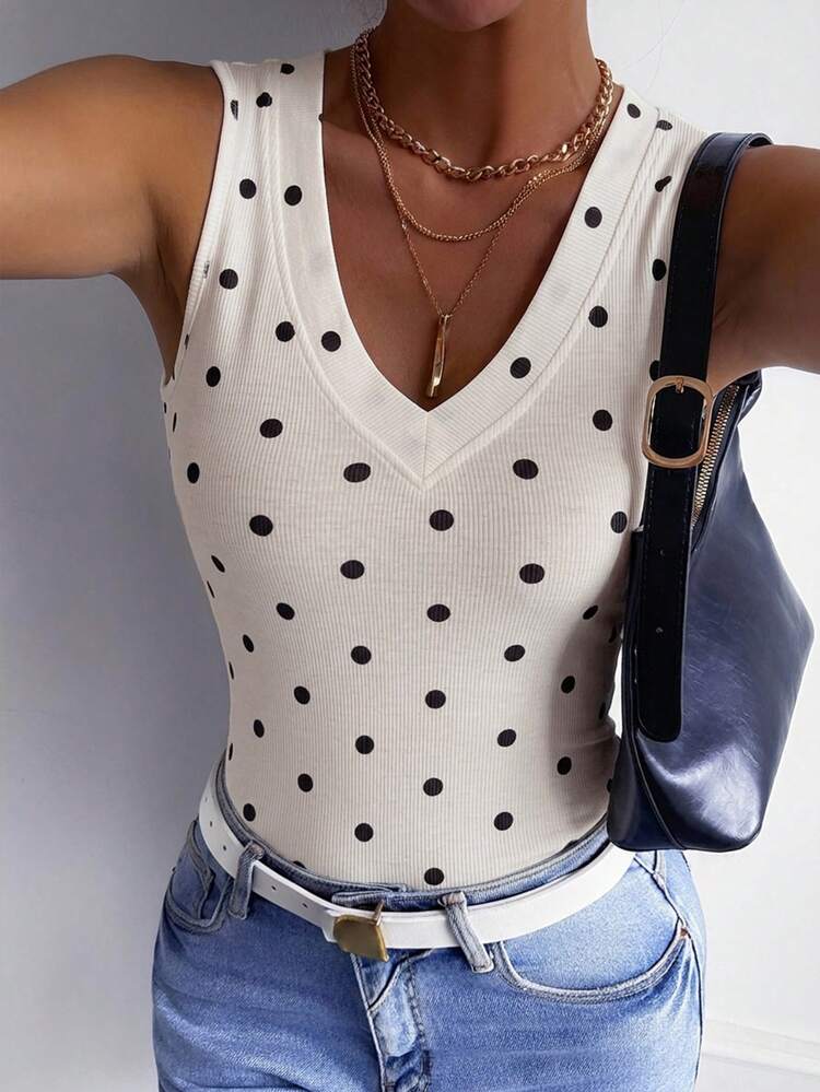 Women's V-Neck Textured Fabric Fitted Casual Tank Top, Sexy & Comfortable For Summer