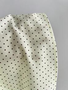 Elamini 女士舒适方领波点印花短袖衬衫 - 淡黃色 - 查看 6