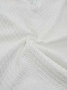 Manfinity Homme 男士休闲通勤短袖麻花图案 Polo 衫 - 白色 - 查看 6