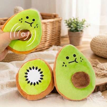 PETSIN 1PC Avocado Shape Plush Squeaky Pet Toy For Dogs Cats