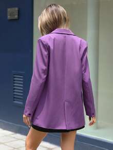 Aveloria Modichic 双排扣翻领西装外套 - 紫色 - 查看 2
