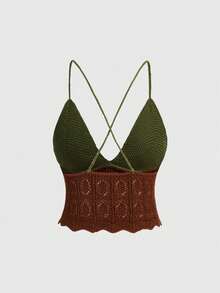 ROMWE Plus Size Fairycore Mushroom Vacation Knit Top - Green - View 2