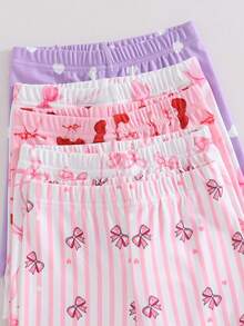 SHEIN 【2件套】女童独角兽卡通印花短袖短裤针织紧身睡衣家居服，随机发货 - 彩色 - 查看 5