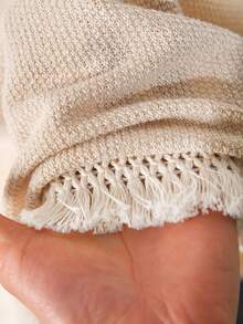 CosyJoli 大码女式夏季休闲条纹宽松圆领T恤 - 杏色 - 查看 6