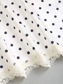 Sweetra Đầm satin chấm bi cổ điển thanh lịch dành cho nữ, thoải mái và đa năng, thích hợp cho kỳ nghỉ biển, mùa xuân/hè. - Màu be - Xem 4