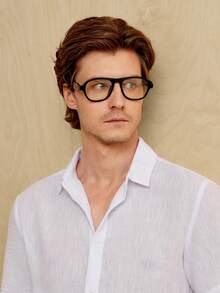 MENRIVO 白色亚麻度假风领短袖衬衫 - 白色 - 查看 6