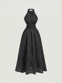 SHEIN MOD Vestido de mujer de longitud media sin mangas con textura minimalista - Negro - Ver 8
