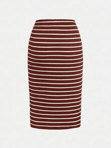 SHEIN LUNE 大码女式弹力腰直筒休闲多件装中长裙夏季女装度假装 - 彩色 - 查看 3
