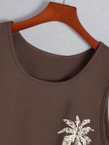 Manfinity RSRT Men's Casual Coconut Tree Print Tank Top Set, Summer, Holiday - Multicolor - View 3