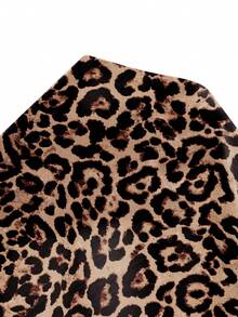 SHEIN VCAY Plus Size Leopard Print V-Neck Shirt And Solid Color Black Pants 2-Piece Set,Summer Smart Casual Vacation Holiday Beach Outfit,Boho Music Festivals - Black - View 6