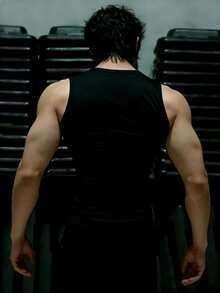 Gym Rark 男士公牛印花休闲健身运动背心，健身房 - 黑色 - View 3