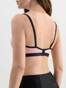 Hourtrue Sujetador con aro y efecto push-up de encaje para busto pequeño para uso diario CASUAL para verano para verano - Rosa - Ver 2