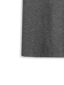 Manfinity Homme Men's Casual Solid Color Short Sleeve T-Shirt, Versatile For Summer - Grey - View 5
