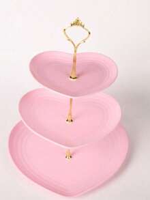 三层粉色心形蛋糕架，适用于创意婚礼、生日派对、糖果、甜点、下午茶、情人节、情人节婚礼、生日、母亲节、复活节、毕业装饰、单身派对、婚礼用品、派对用品、单身派对、婴儿送礼会装饰、斋月装饰、新娘送礼会、圣帕特里克节装饰、房间装饰、秋季装饰、圣诞装饰、圣诞节、厨房装饰 - 粉色 - 查看 9