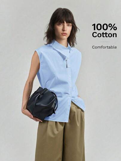 Ontre Đầm nữ màu xanh dương cổ tròn tay phồng dáng rộng, kiểu dáng thường ngày, thích hợp cho kỳ nghỉ, công sở, lễ hội âm nhạc và trang phục công sở thường ngày, năm 2025.