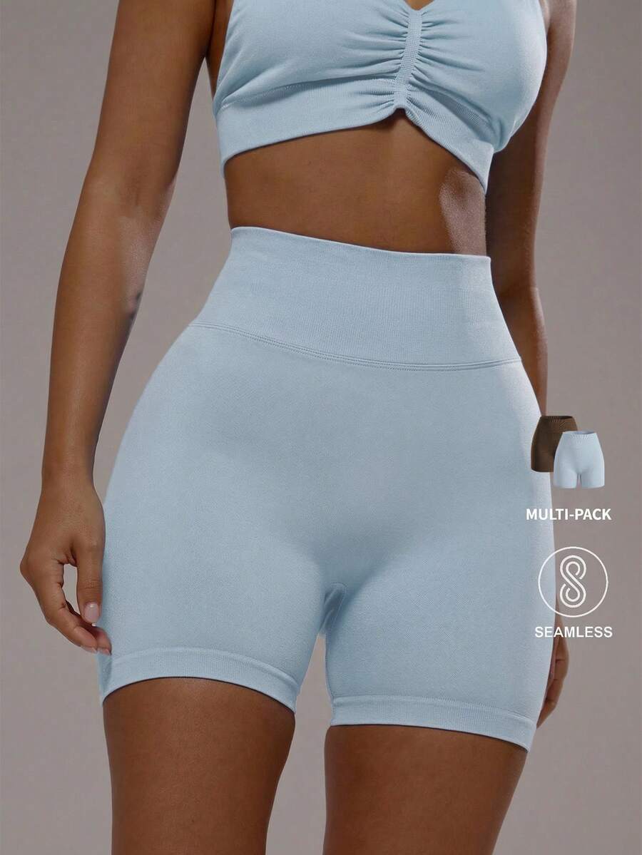 Musera Sport 2条装提臀运动短裤 多件装 运动健身 健身房普拉提 日常休闲 烟晶色 - 彩色 - 查看 1