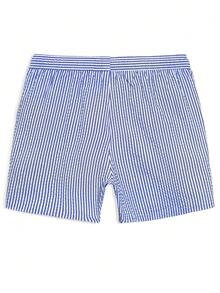 Manfinity KASUA Men's Elastic Waist Drawstring Pocket Striped Loose Beach Pants, Holiday - Royal Blue - View 4