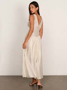 COSMINA Women's Sexy Lace Patchwork Ruffle Dress - Apricot - View 5